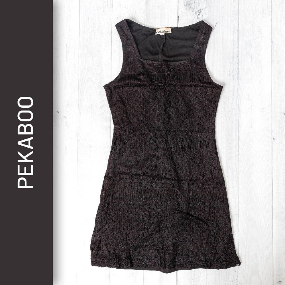 Pekaboo Lace Mini Dress Vintage - Black Small